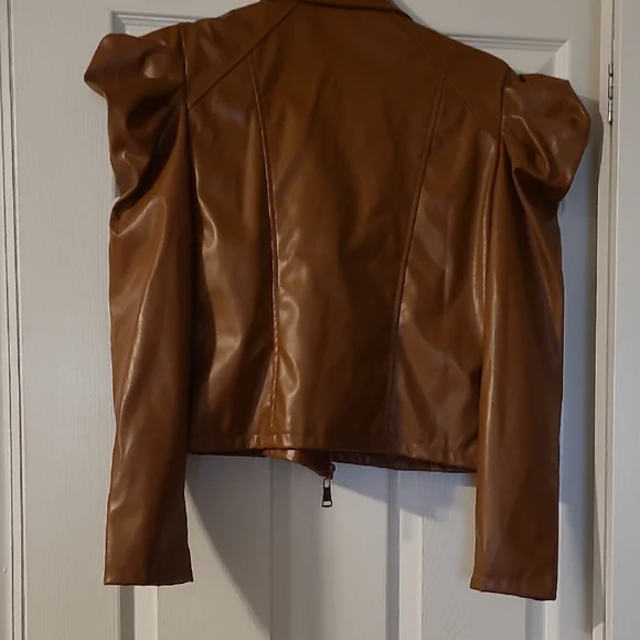 Brown Double-Breasted Women's Jacket - Picture 6 of 6